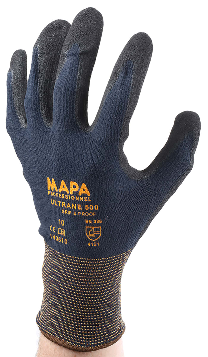 RS PRO Blue Nitrile General Purpose Reusable Gloves, Size 10, Large, Nitrile Coating