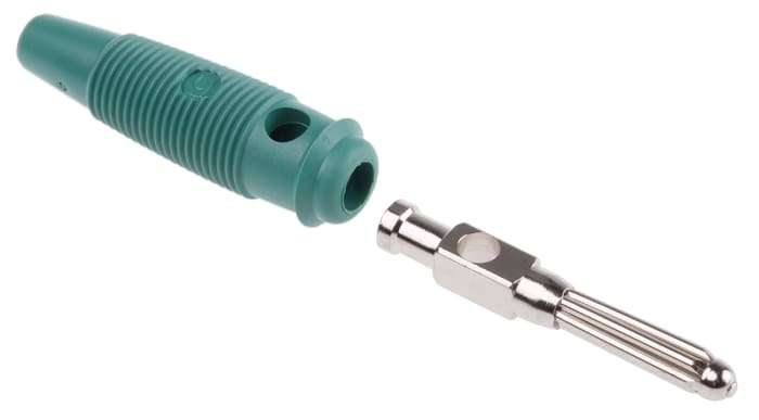 Fiche banane 4 mm Hirschmann Test &amp; Measurement Vert Mâle 30A 30 V ac, 60V c.c.