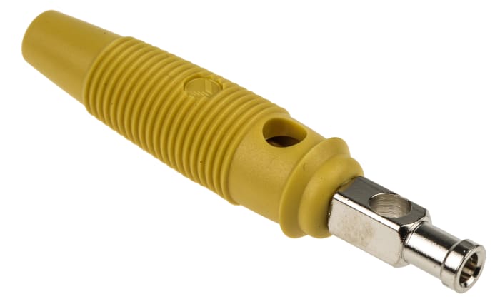 Fiche banane 4 mm Hirschmann Test &amp; Measurement Jaune Mâle 30A 30 V ac, 60V c.c.