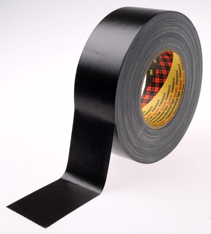 Ruban adhésif toilé Noir Revêtement en PE Scotch 389, 50mm x 50m, épaisseur 0.26mm