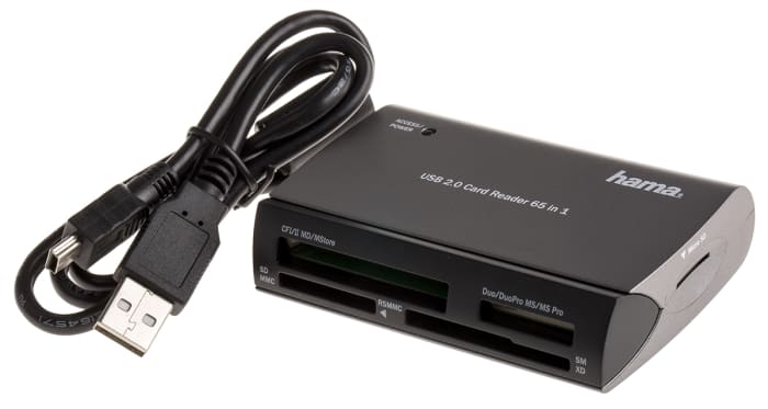 Hama USB 2.0 External Card Reader Writer for Compact Flash Type I, Compact Flash Type II, Memory Stick, Memory Stick