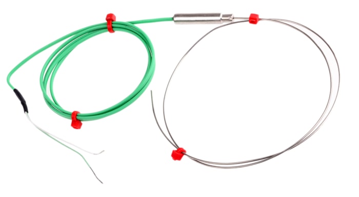 Thermocouple à isolation minérale RS PRO type K Ø 1mm, L 500mm, +750°C max à Raccord dénudé