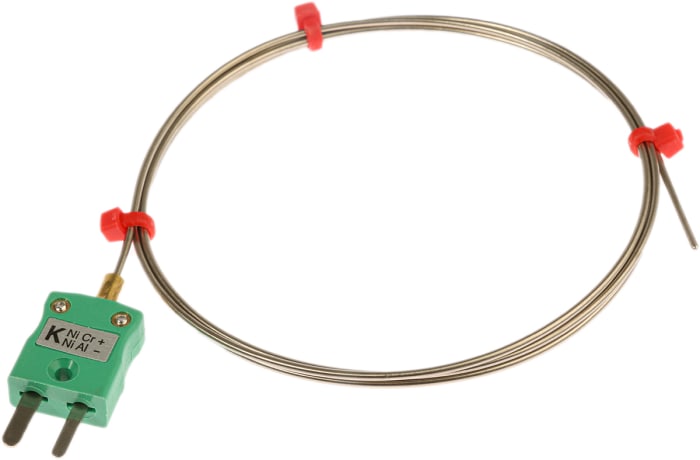RS PRO Type K Mineral Insulated Thermocouple 1 m Length, 1.5 mm Diameter → 1100 °C Max, RSCAL