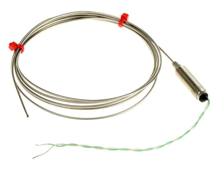 RS PRO Type K Mineral Insulated Thermocouple 1.5m Length, 1.5mm Diameter → +1100°C