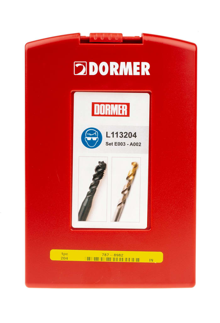 L113204 Dormer Dormer Tap & Drill Set, M12 Thread, Metric Standard