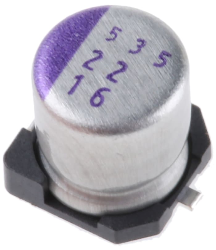 Panasonic 22μF Surface Mount Polymer Capacitor, 16V dc