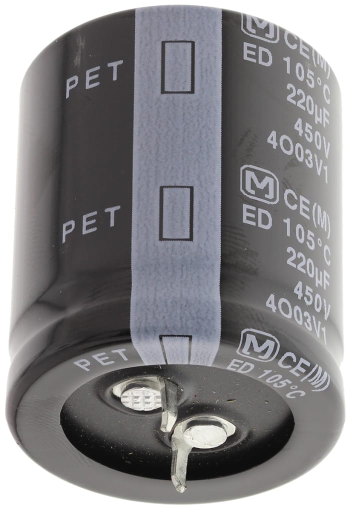 Condensateur électrolytique aluminium Panasonic série TS SNAP IN 220μF, 450V c.c.