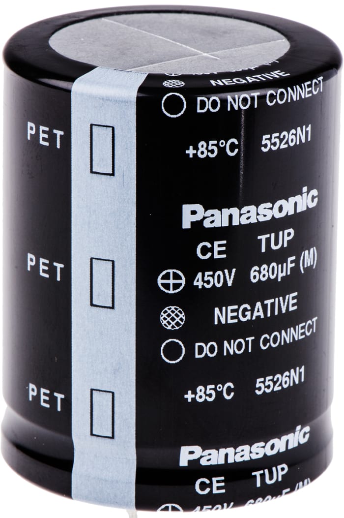 Panasonic 680μF Electrolytic Aluminium Electrolytic Capacitor 450V dc, Through Hole - ECET2WP681FJ