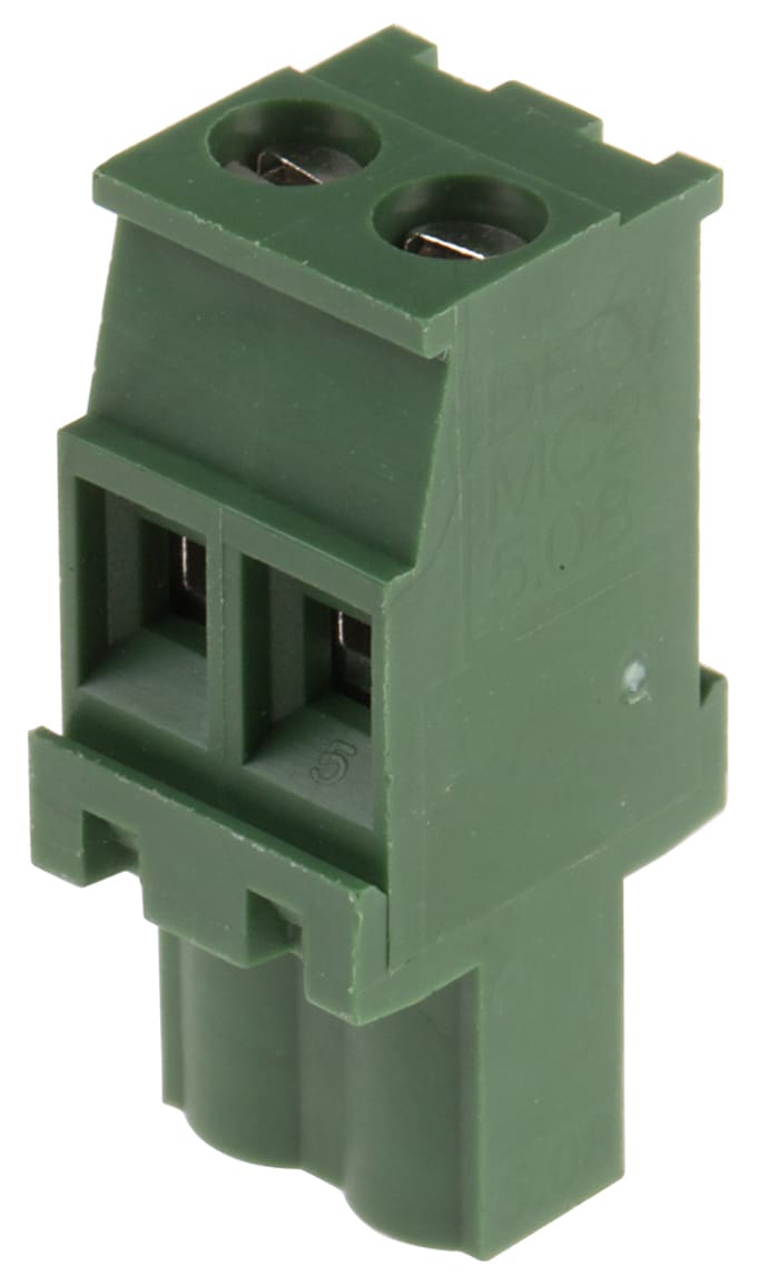 RS PRO, 5.08mm Pitch, 2 Way, Pluggable Terminal Block, Plug, Cable Mount, Screw Termination