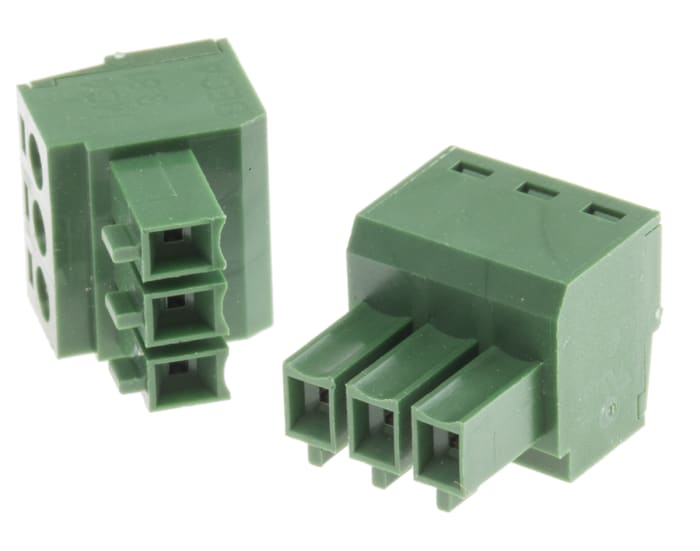 RS PRO, 3.81mm Pitch, 3 Way, , Pluggable Terminal Block, Plug, Cable Mount, Screw Termination