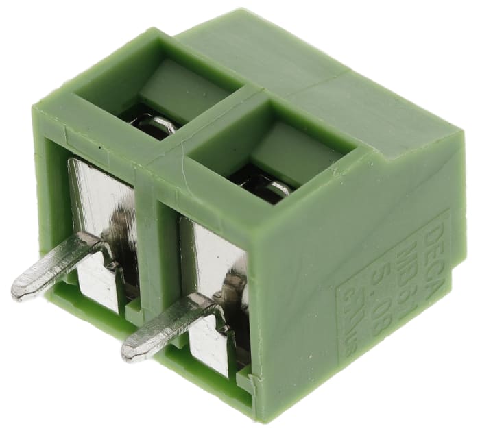 RS PRO PCB Terminal Block, 2-Contact, 5.08mm Pitch, Through Hole Mount, 1-Row, Screw Termination