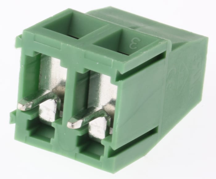 RS PRO PCB Terminal Strip, 2-Contact, 5.08mm Pitch, Through Hole Mount, 1-Row, Screw Termination