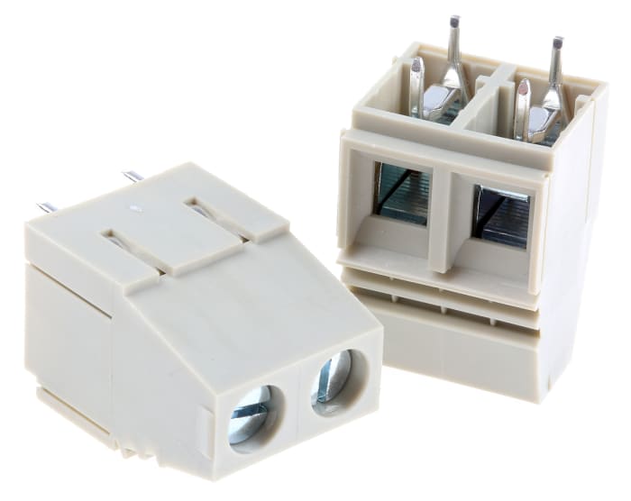 RS PRO PCB Terminal Strip, 2-Contact, 10.16mm Pitch, Through Hole Mount, 1-Row, Screw Termination