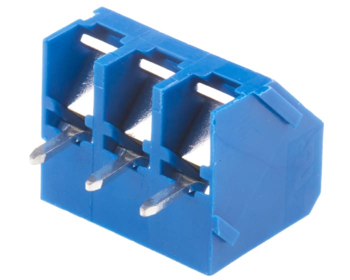 RS PRO PCB Terminal Block, 3-Contact, 5mm Pitch, Through Hole Mount, 1-Row, Screw Termination