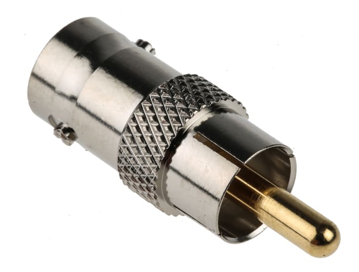 RS PRO Straight 75Ω RF Adapter RCA Plug to BNC Socket 250MHz