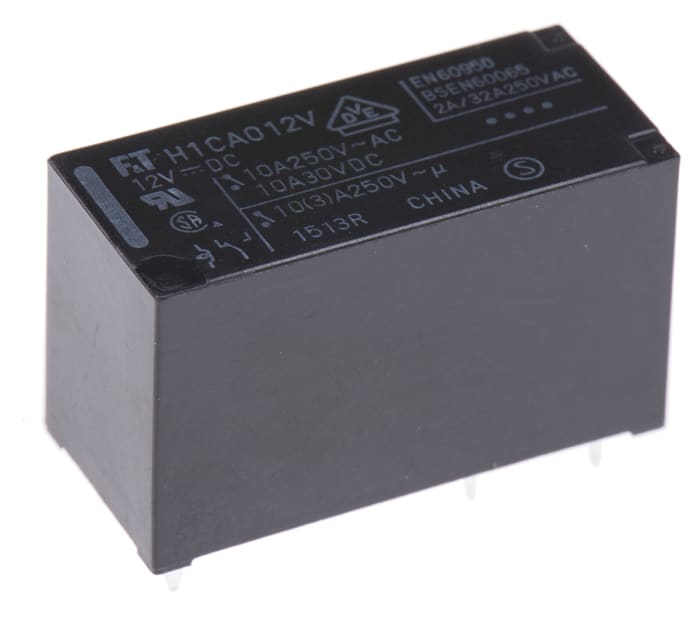 Fujitsu PCB Mount Non-Latching Relay, 12V dc Coil, 10A Switching Current, SPDT