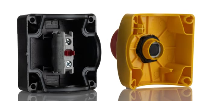 Lovato S1PY Series Key Release Emergency Stop Push Button, Surface Mount, 40mm Cutout, 1NC, IP66, IP67, IP69K