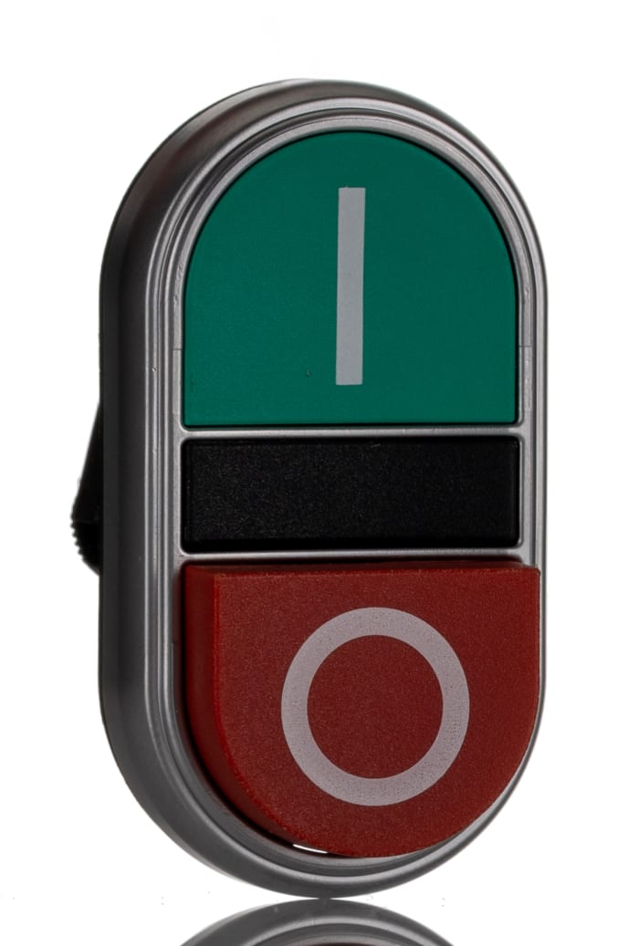 Tête de bouton poussoir Lovato, Platinum Vert, Rouge, Ø découpe 22mm, Retour par ressort