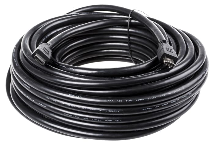 Cable HDMI Negro Roline, con. A: HDMI Ethernet Macho, con. B: HDMI Ethernet Macho, long. 20m