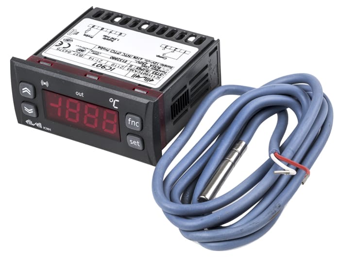 Eliwell On/Off Temperature Controller, 74 x 32mm, NTC Input, 12 V Supply
