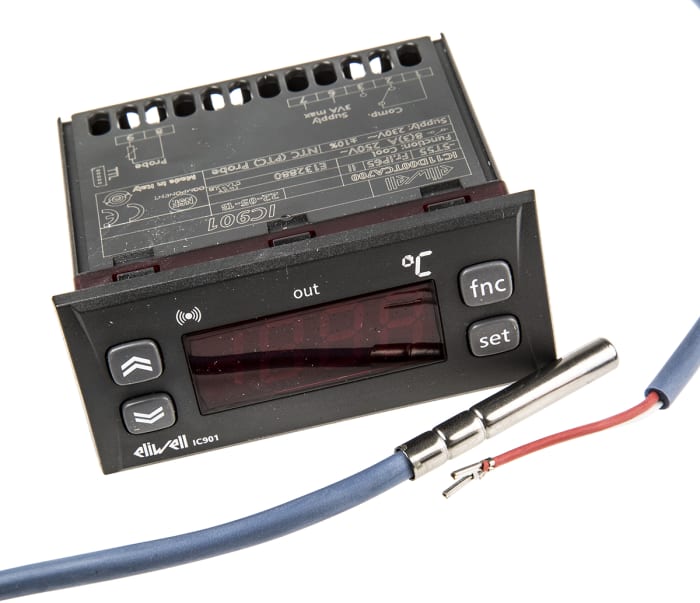 Eliwell ON/OFF Sıcaklık Kontrol Cihazı, NTC Girişli, 230 V, Skala:-50 → +99°C, 74 x 32mm