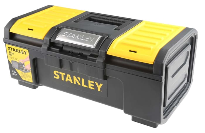 1-79-216 Stanley, Stanley One Touch 2 drawers Plastic Tool Box, 394 x 220  x 394mm, 790-4782