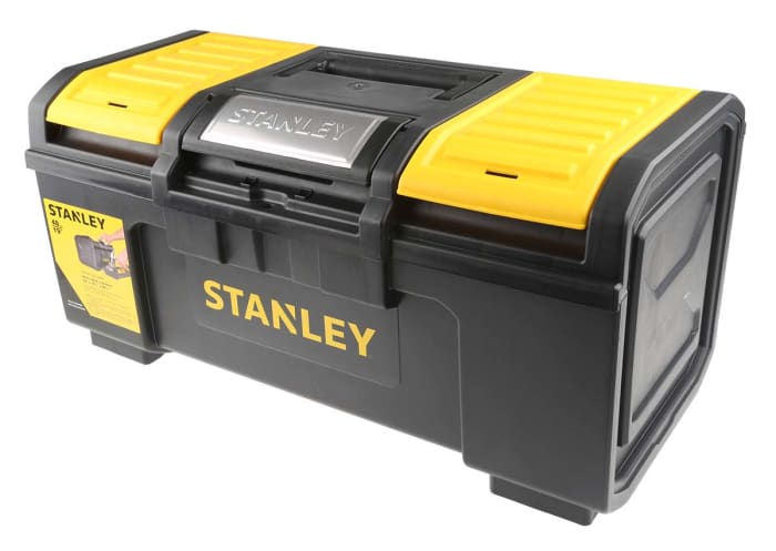 Caja de herramientas Stanley, Negro, amarillo, Plástico, Caja de  Herramientas, 2 cajones, 486 x 266 x 486mm