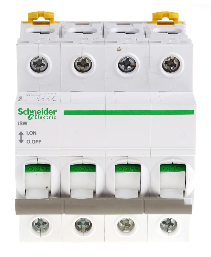 Schneider Electric 4P Pole DIN Rail Switch Disconnector - 100A Maximum Current, IP20