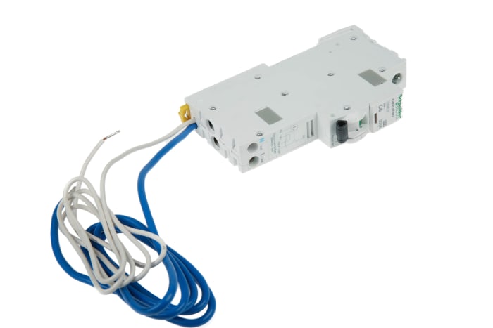 Schneider Electric RCBO, 6A Current Rating, 1P+N Poles, 30mA Trip Sensitivity, Type C, Acti 9 Range
