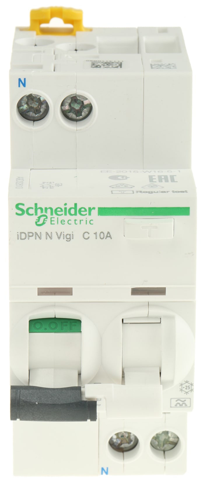Schneider Electric RCBO, 10A Current Rating, 1+N Poles, 30mA Trip Sensitivity, Type C, Acti 9 Range