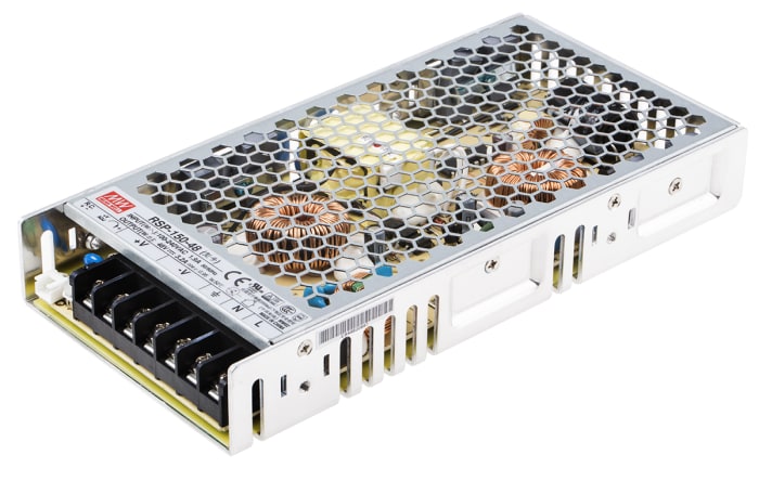 MEAN WELL Switching Power Supply, 48V dc, 3.2A, 153.6W, 1 Output, 120 → 370 V dc, 85 → 264 V ac Input