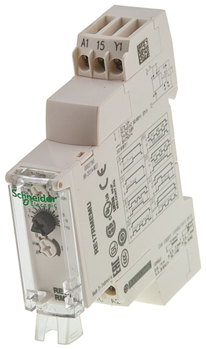 Temporizador multifunción Schneider Electric Harmony Time, 24 V dc, 24 → 240V ac, 8A, 2 contactos, SPDT, tempo.