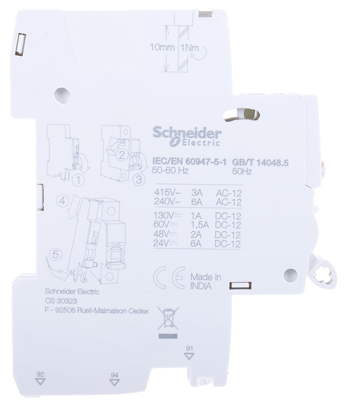 Contact auxiliaire Schneider Electric Acti 9 iSD 1 contact 1RT Montage rail DIN