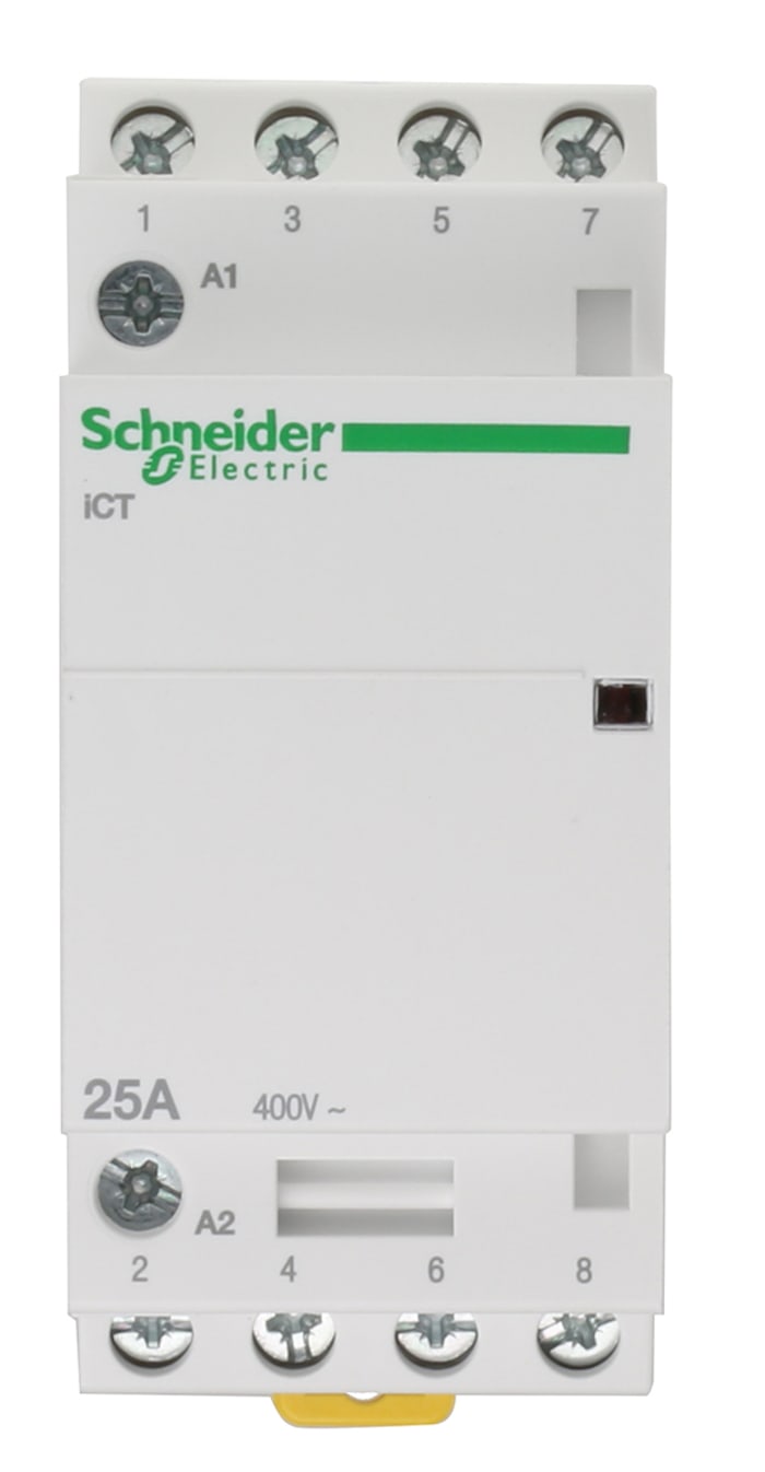 Schneider Electric Acti 9 ICT iCT Contactor, 230 V ac Coil, 4-Pole, 25 A, 4NO, 400 V ac