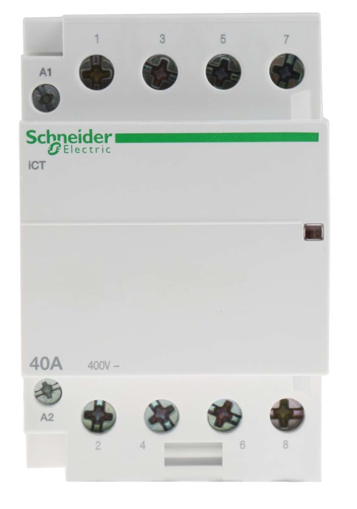 Schneider Electric Acti 9 iCT Sessiz Kontaktörler, 4 Kutuplu, 40 A, Bobin Gerilimi: 230 V ac