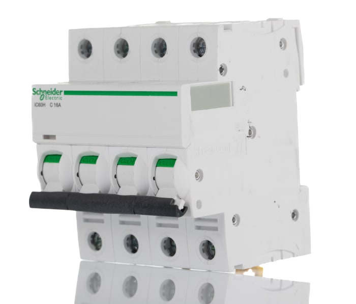 Schneider Electric Acti 9 iC60H MCB, 4P, 16A Curve C, 440V AC, 220 → 250V DC, 10 kA Breaking Capacity