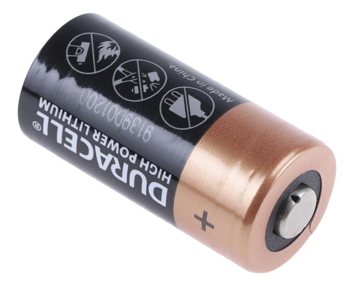 DL123 P2 RS Duracell Duracell Lithium Manganese Dioxide 3V, CR123A