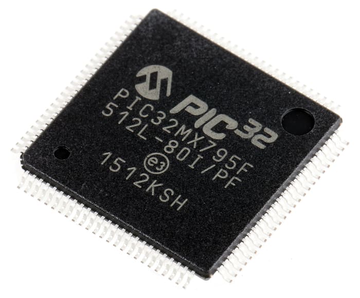 Microchip, 32bit MIPS32, PIC32MX Microcontroller, 80MHz, 512 kB Flash, 100-Pin TQFP
