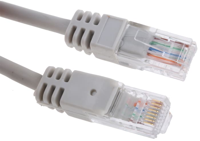 RS PRO, 20m Cat5e, Grey RJ45 to Male RJ45 Male, U/UTP Unshielded, Terminated LSZH Sheath