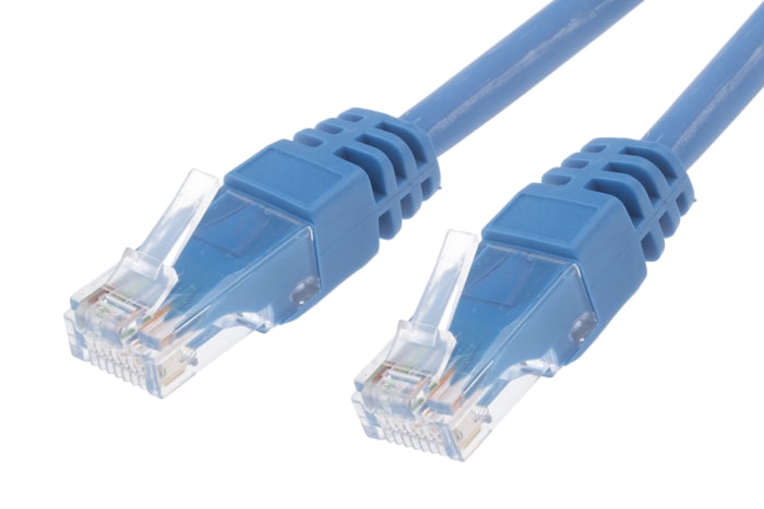RS PRO, 25m Cat6, Blue RJ45 to Male RJ45 Male, U/UTP Unshielded, Terminated LSZH Sheath