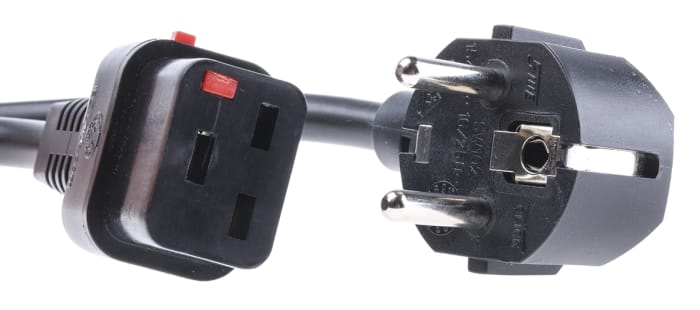 Schaffner IEC C19 Socket to CEE 7/7 Plug Power Cord, 2m