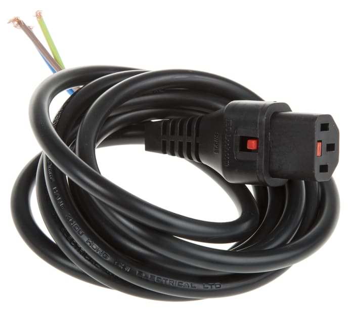 Schaffner IEC C13 Plug to Unterminated Power Cord, 2m