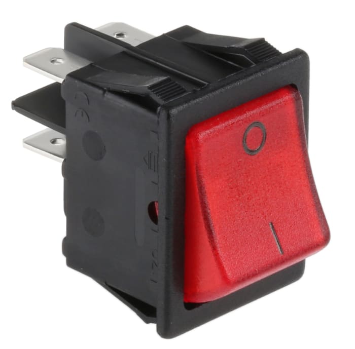 Molveno Illuminated DPST, On-Off Rocker Switch Panel Mount