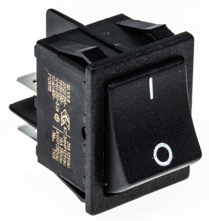 Molveno DPST, On-Off Rocker Switch Panel Mount