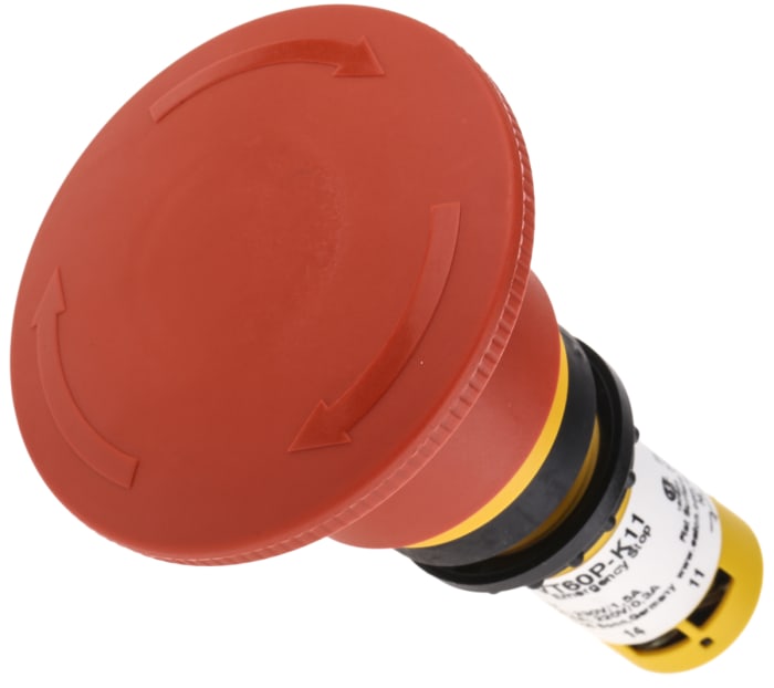 Seta de emergencia Eaton serie C22-PVT, 1 NA + 1 NC, montaje en panel, Ø de montaje 22mm, IP67, IP69K