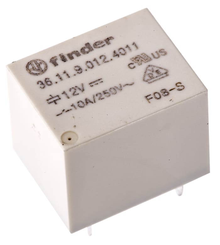 Výkonové relé SPDT Montáž na PCB 12V dc 36 Series