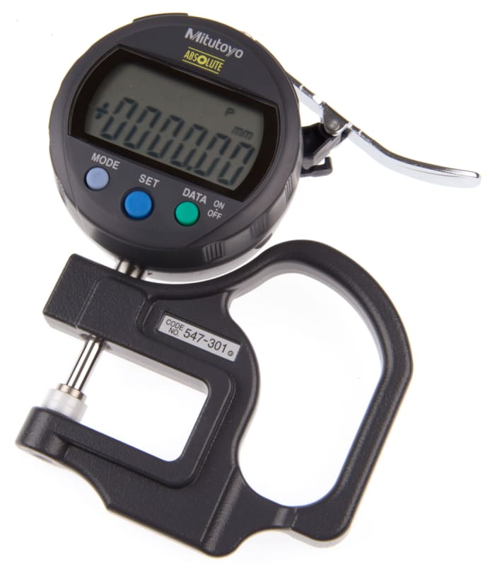Mitutoyo 547 Thickness Gauge, 0mm - 10mm, ±20 μm Accuracy, 0.01 mm Resolution, LCD Display
