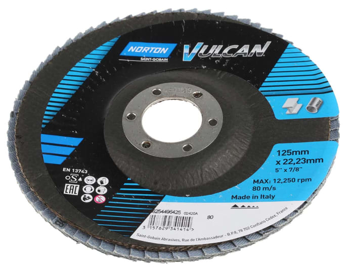 66254496425 Norton Norton Flap Disc Ceramic Grinding Disc, 125mm