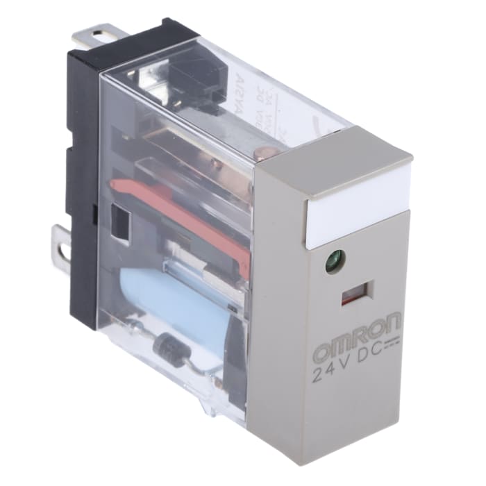 Relé de potencia sin enclavamiento Omron G2R de 1 polo, SPDT, bobina 24V dc, 6A, enchufable