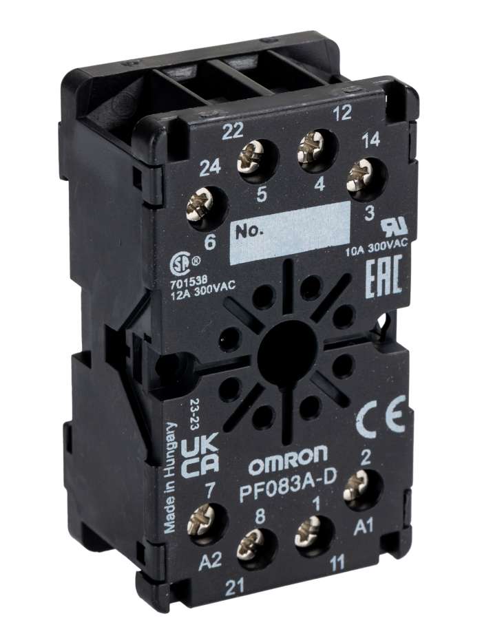Omron 8 Pin 250V ac DIN Rail Relay Socket, for use with MKS Series
